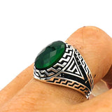 Men's Green Emerald Stone Ring - TryAladdin