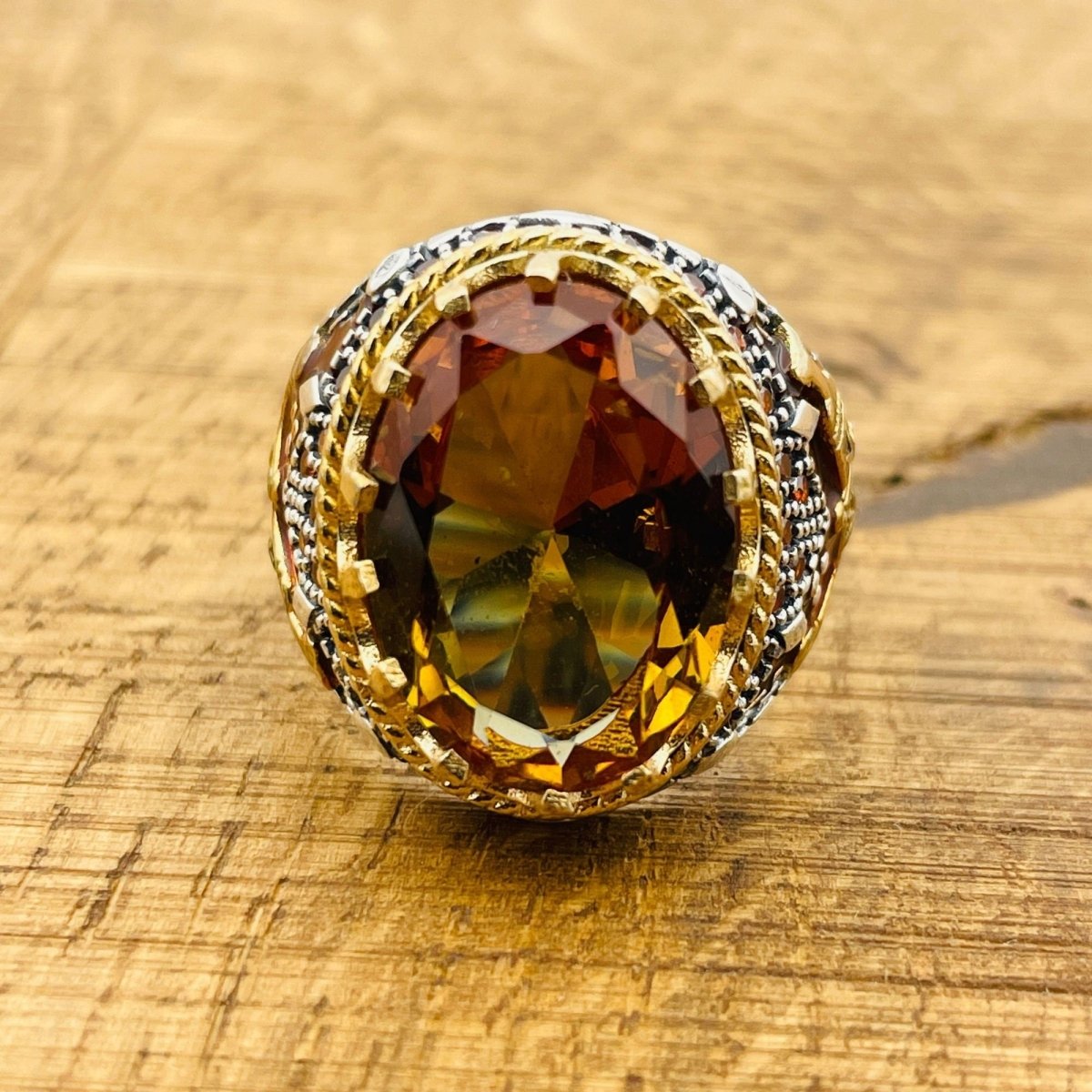 Men's Handmade Multi - Color Zultanite Stone Ring - TryAladdin