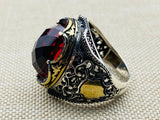 Men's Handmade Red Stone Ottoman Ring - TryAladdin