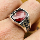 Men's Handmade Zircon Stone Silver Ring - TryAladdin