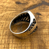 Men's Knitting Pattern Silver Ring - TryAladdin