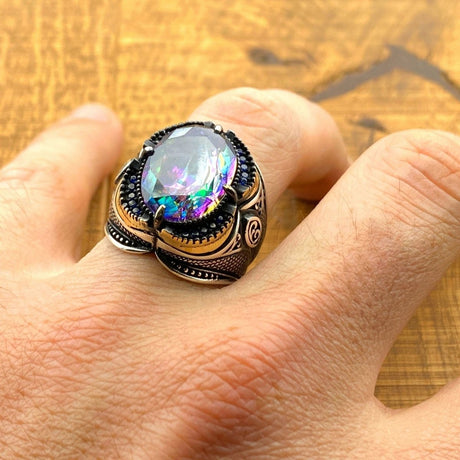 Men's Mystic Topaz Ring - TryAladdin