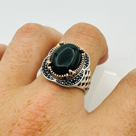 Men's Natural Black Onyx Ring - TryAladdin