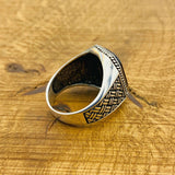 Men's Natural Black Onyx Silver Ring - TryAladdin