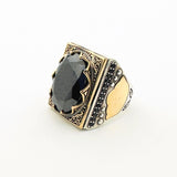 Men's Oval Onyx Silver Ring - TryAladdin