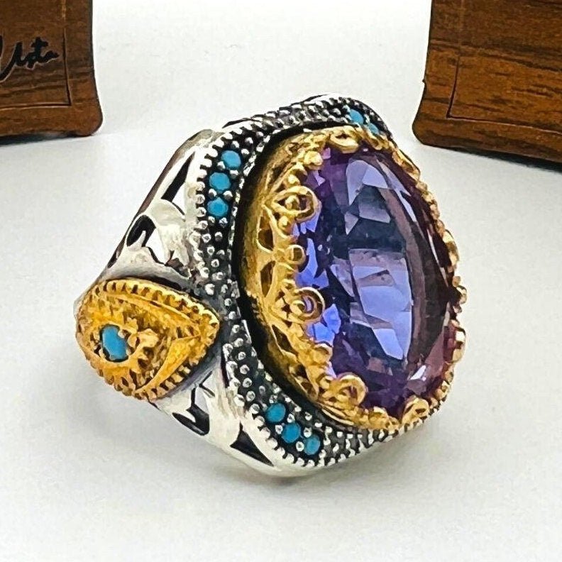 Men's Purple Amethyst Ring - TryAladdin