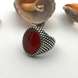 Men's Red Agate Ottoman Ring - TryAladdin