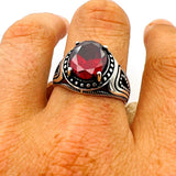 Men's Red Ruby Stone Ring - TryAladdin