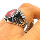 Men's Red Zircon Stone Ring - TryAladdin