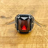 Men's Ruby Silver Ring - TryAladdin