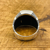 Men's Silver Ring with Black Onyx Stone - TryAladdin