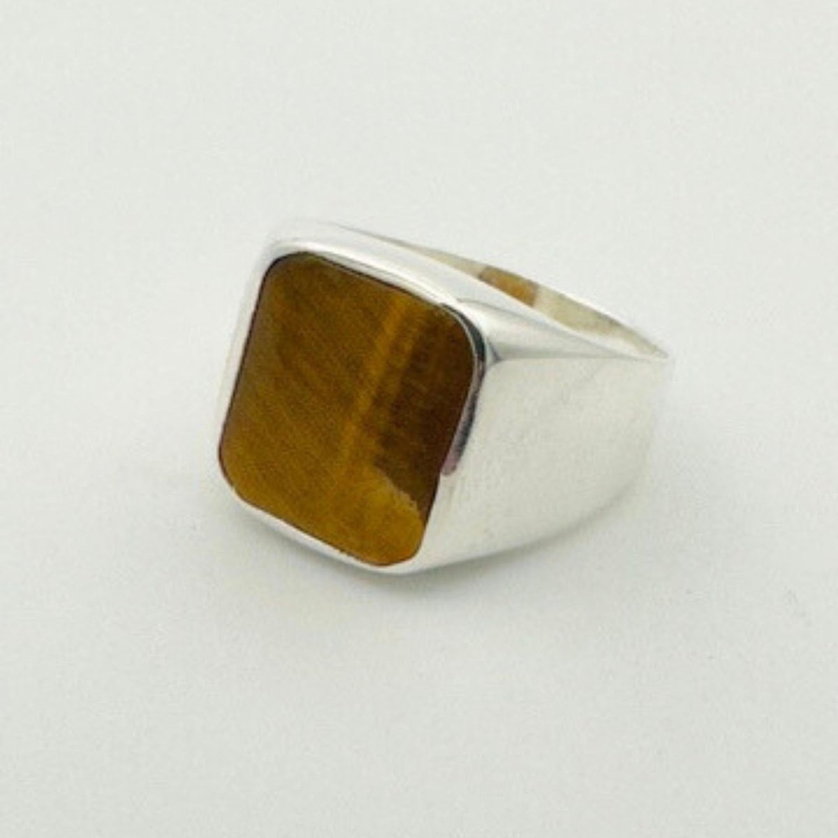 Men's Tiger's Eye Stone Silver Ring - TryAladdin