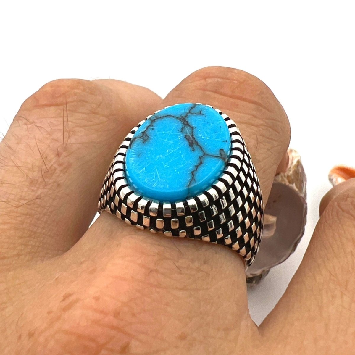 Men’s Turquoise Gemstone Ring - TryAladdin