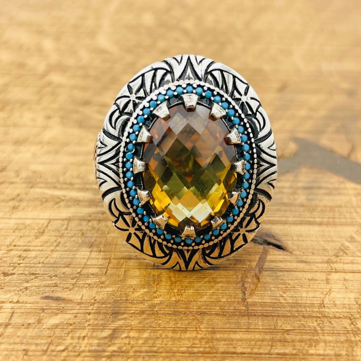 Multi - Color Zultanite Stone Men's Ring - TryAladdin