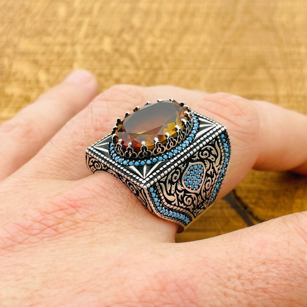 Multi Color Zultanite Stone Men's Ring - TryAladdin