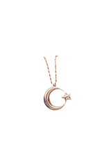 Nereze | Rose Plain Crescent Necklace - TryAladdin