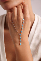 Nereze | Drop Turquoise Stones Strained Model Necklace - TryAladdin