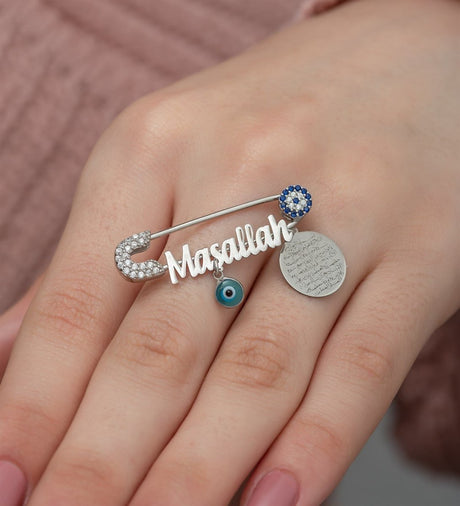 Nereze | Islamic Motivated Mashallah Nazar Evil Eye Baby Pin - TryAladdin