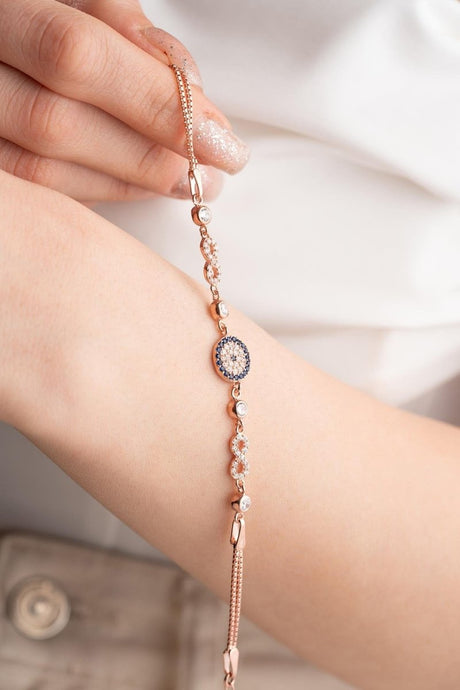 Nereze | Rose Double Infinity Nazar Model Bracelet - TryAladdin