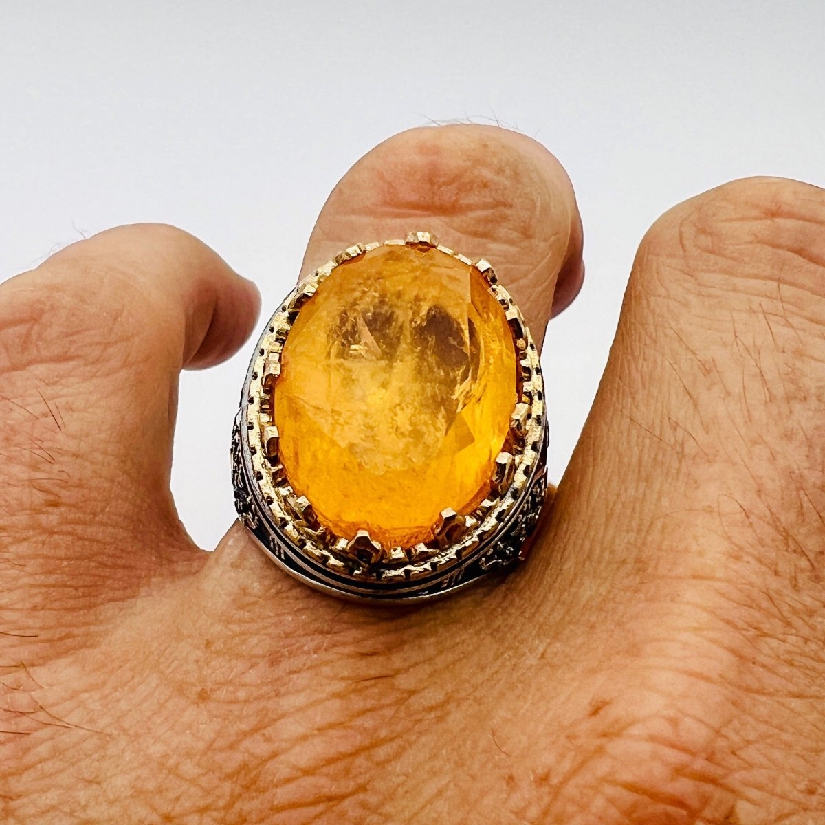 Orange Tourmaline Men's Ring - TryAladdin