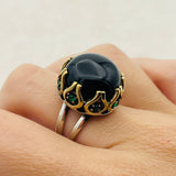 Oval Onyx Stone Women's Ring - TryAladdin