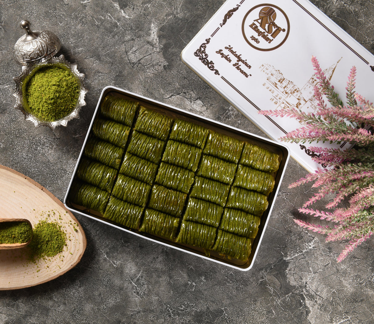 Asi | Pistachio Sarma Baklava in Gift Metal Box - TryAladdin