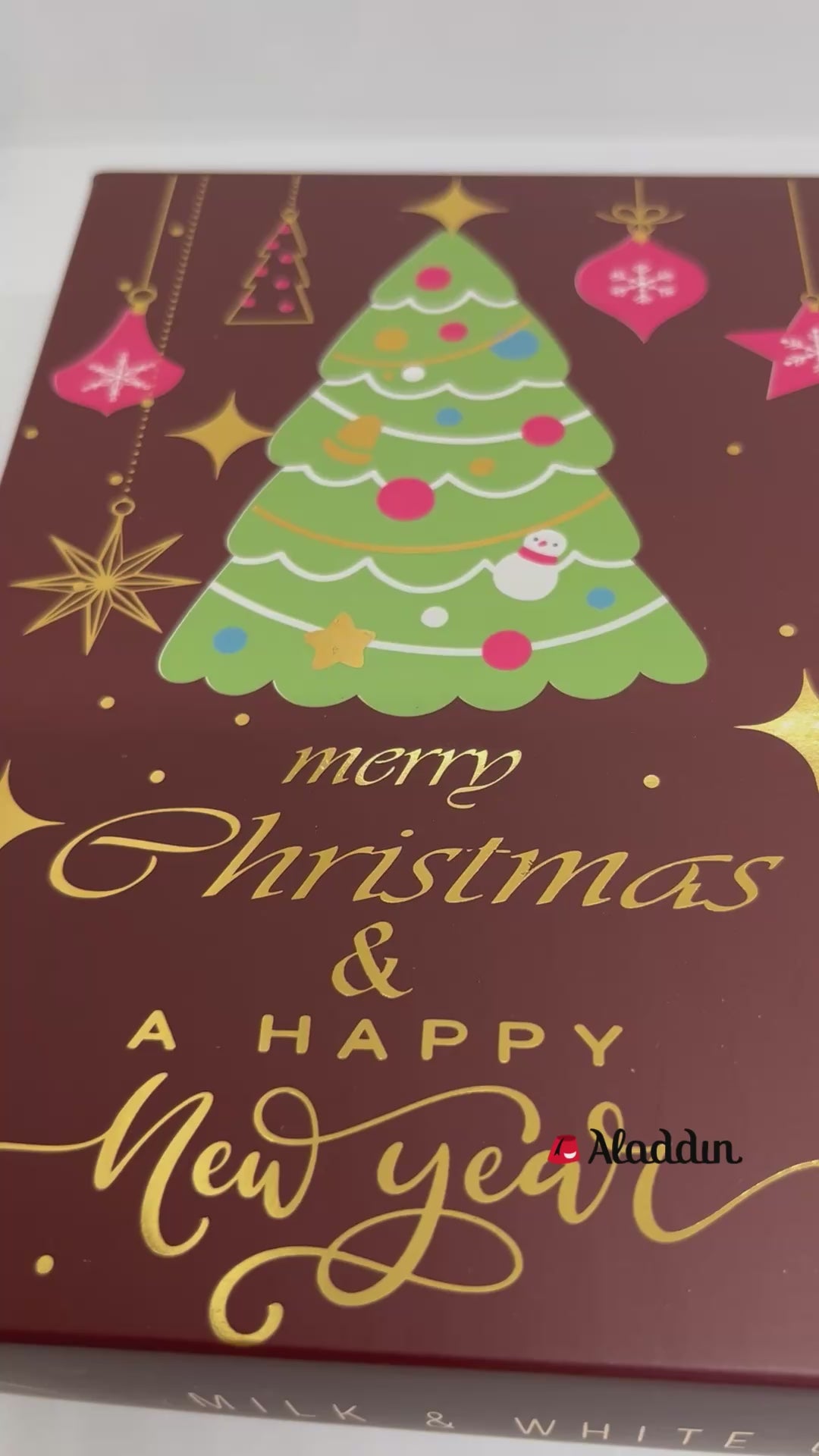 Ema Schokoladenmilch- und weiße Schokoladentrüffel mit Kokoscremefüllung - Frohe Weihnachten Box - 250g