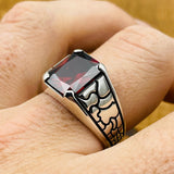 Red Square Ruby Puzzle Men’s Ring - TryAladdin