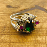 Reversible Emerald - Onyx Stone Ring - TryAladdin