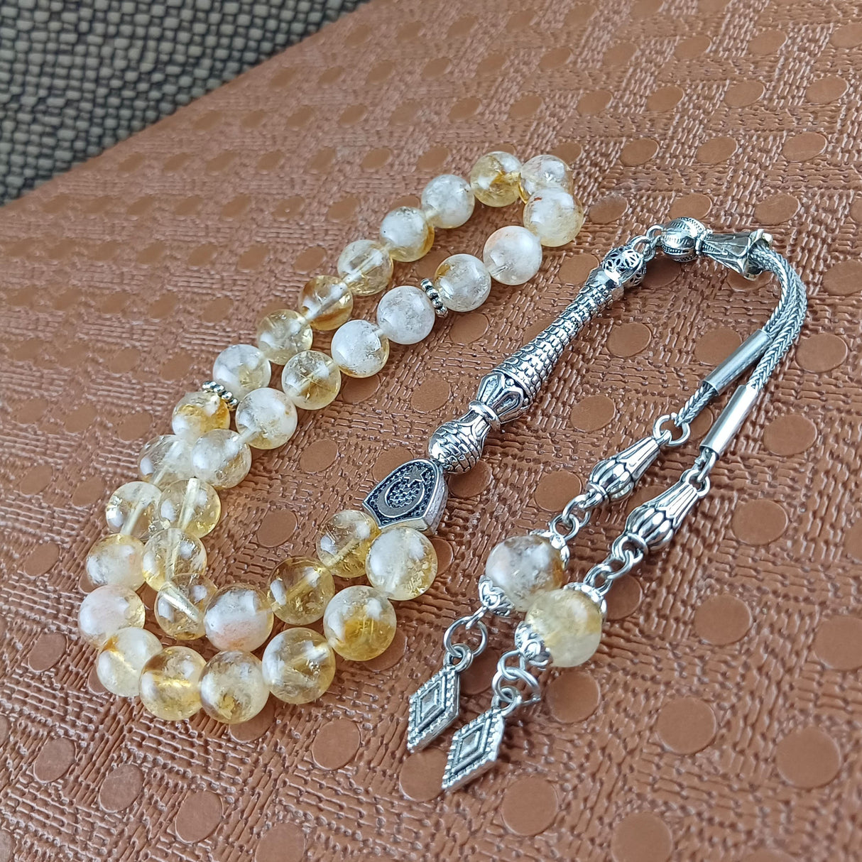 Selderesi | 33 Beads Citrine Natural Stone Tasbih - TryAladdin