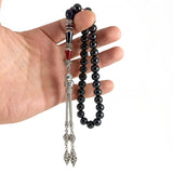 Selderesi | Georgiaian Oltu Stone Tasbih with Embroidered Tassel - TryAladdin