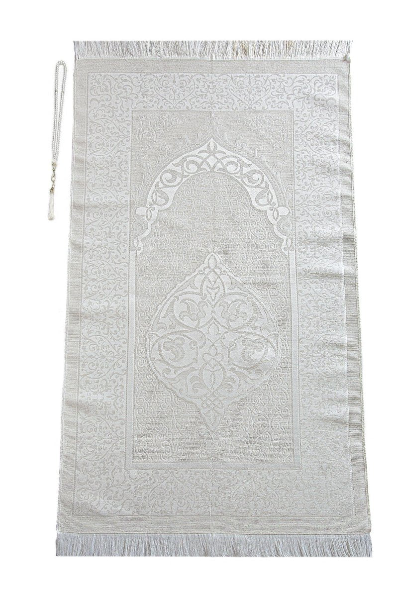 Special Cylinder Boxed Prayer Rug Set White - TryAladdin