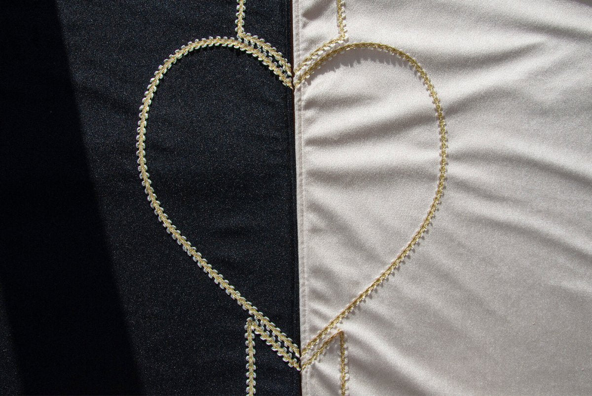 Special for Couples Sponge Soft Textured Velvet Heart Prayer Rug Set Black Cream - TryAladdin