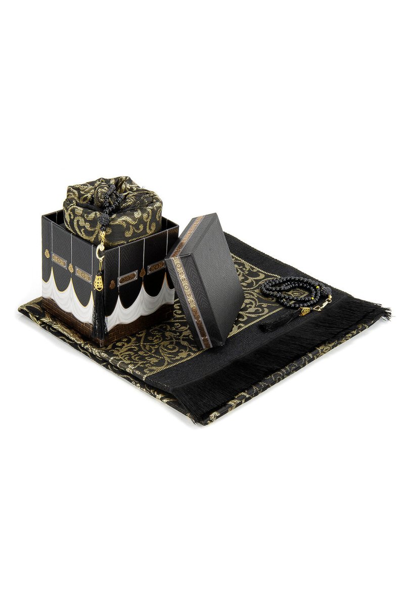 Special Kaaba Boxed Gift Prayer Rug and Tasbih Set - TryAladdin