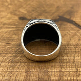 Sterling Silver 925 Handmade Black Onyx Men's Ring - TryAladdin