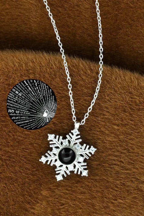 Taki | I Love You in 100 Languages Snowflake Women Silver Necklace - TryAladdin