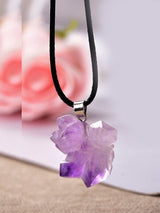 Taki | Raw Amethyst Natural Stone Necklace with Rope Chain - TryAladdin