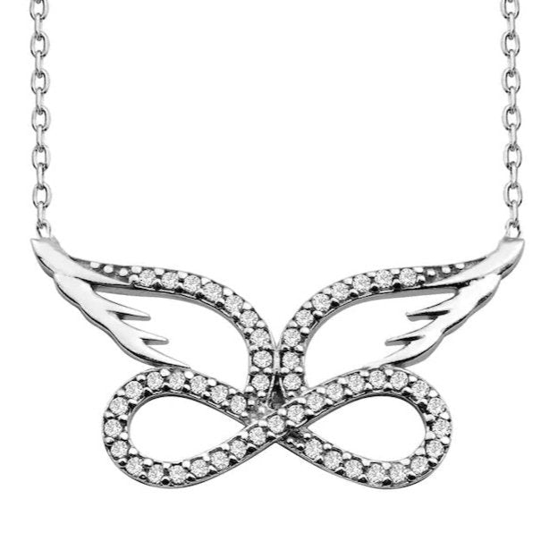 Taki | Winged Infinity Women's Silver Necklace Valentine Gift for Wife or Mother - TryAladdin