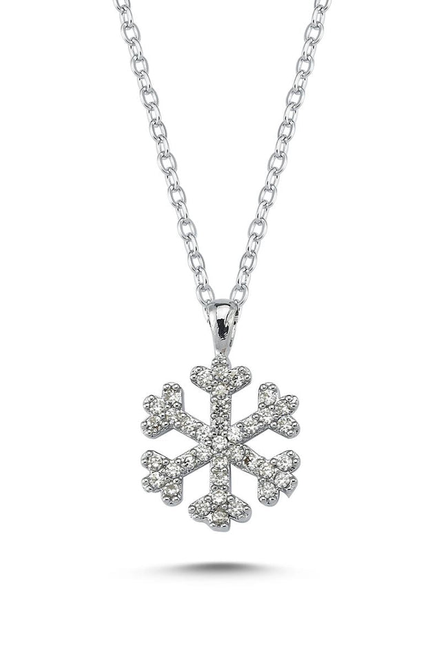 Taki | Zircon Stone Snowflake Model Women's Necklace - TryAladdin