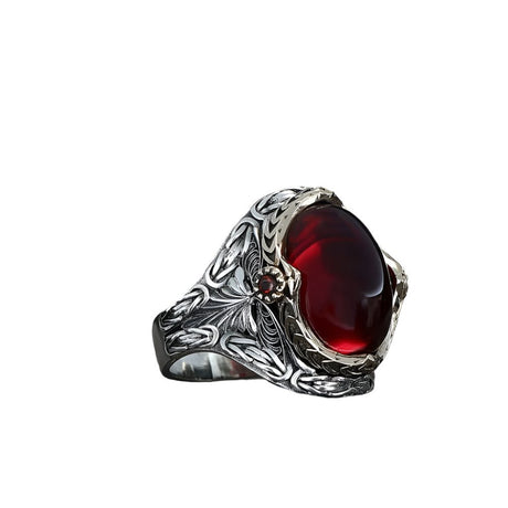 Tesbihevim | King Chain Model Zircon Stone Silver Ring for Men - TryAladdin