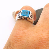 Turquoise Men's Silver Ring - TryAladdin