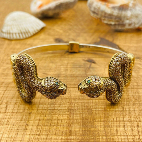 Women's Adjustable Citrine Yellow Snake Bracelet - TryAladdin