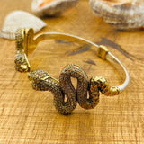 Women's Adjustable Citrine Yellow Snake Bracelet - TryAladdin