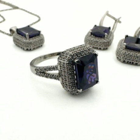 Women's Amethyst Silver Jewelry Set - TryAladdin