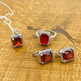 Women's Ruby Stone Jewelry Set - TryAladdin