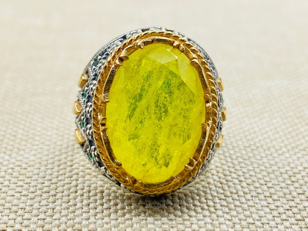 Yellow Tourmaline Men's Ring - TryAladdin