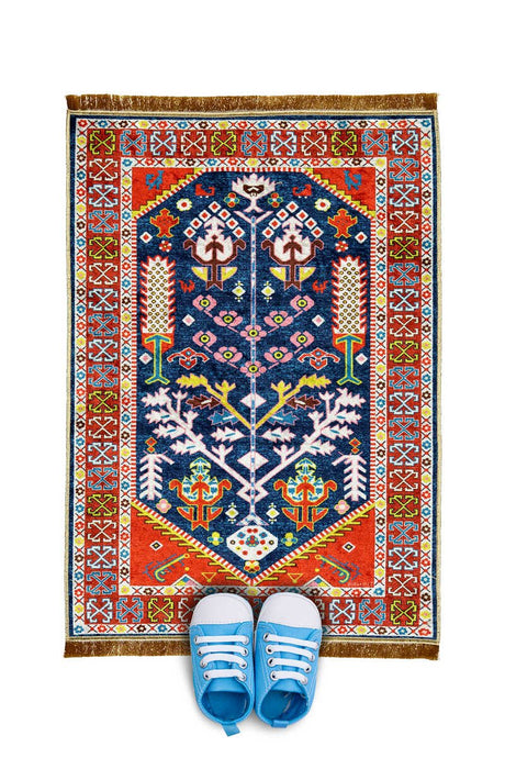 Bursa Ipek | Red Velvet Children's Prayer Rug - TryAladdin