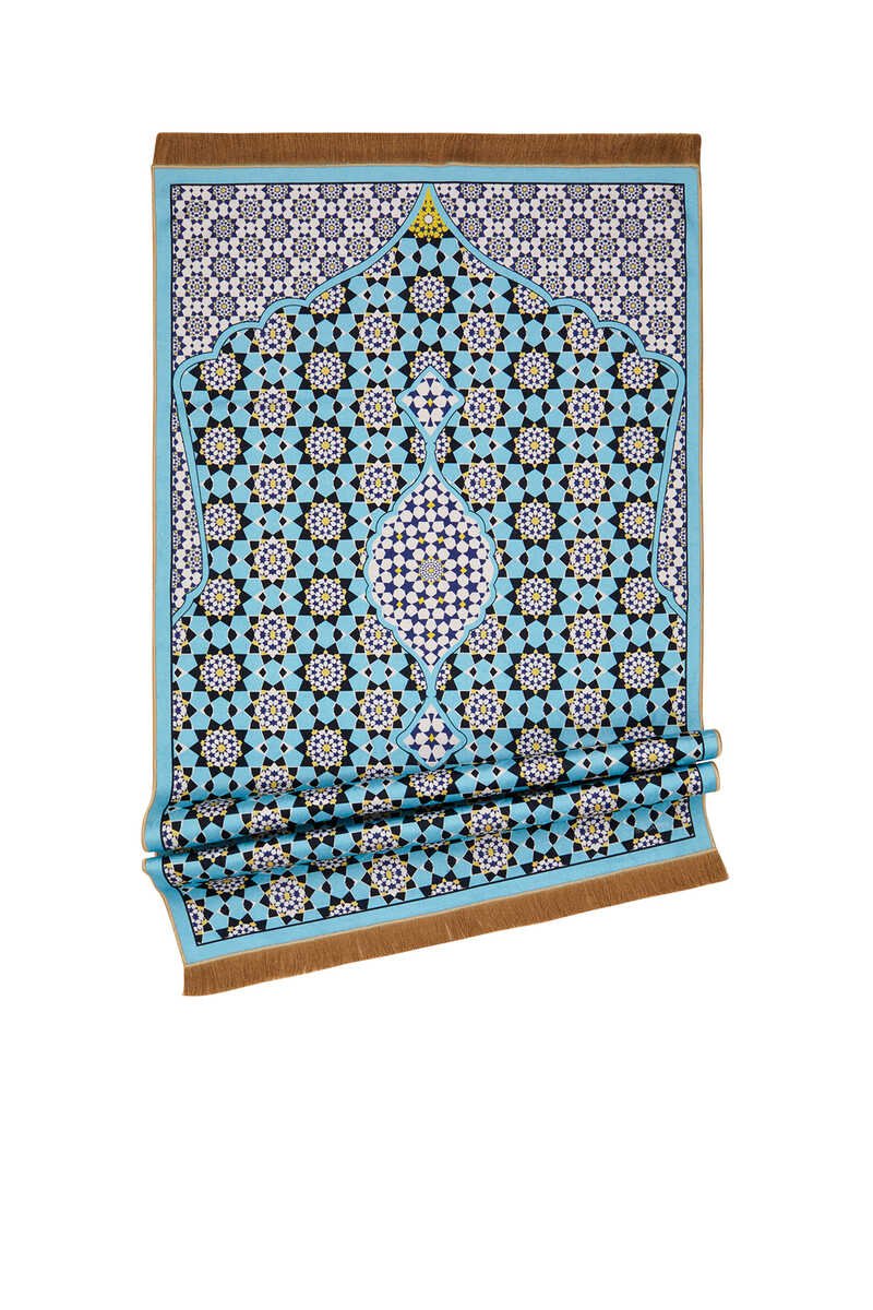 Bursa Ipek | Turquoise Velvet Carpet Prayer Rug - TryAladdin