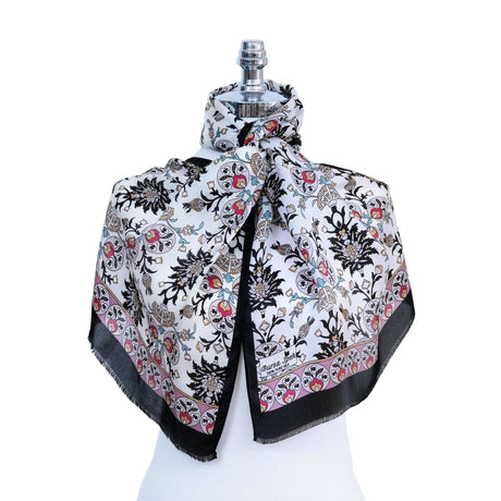 Cintemani Breathable Silk Scarf in Black and Rose Pink - TryAladdin