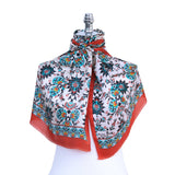 Cintemani Breathable Silk Scarf in Blood Red & Deep Sky Blue - TryAladdin